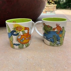 Set of Starbucks Vintage Under the Sea Mugs